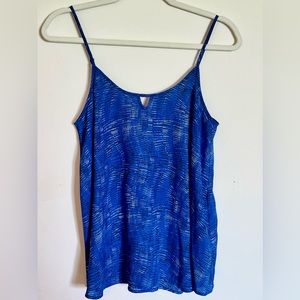 Apt 9 Women's Cami Georgette Blue Keyhole Spaghetti Strap Top Size M